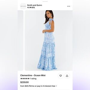 Blue floral dress. Smith and Quinn